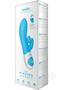 The Kissing Rabbit Rechargeable Silicone Vibrator With Clitoral Suction - Blue