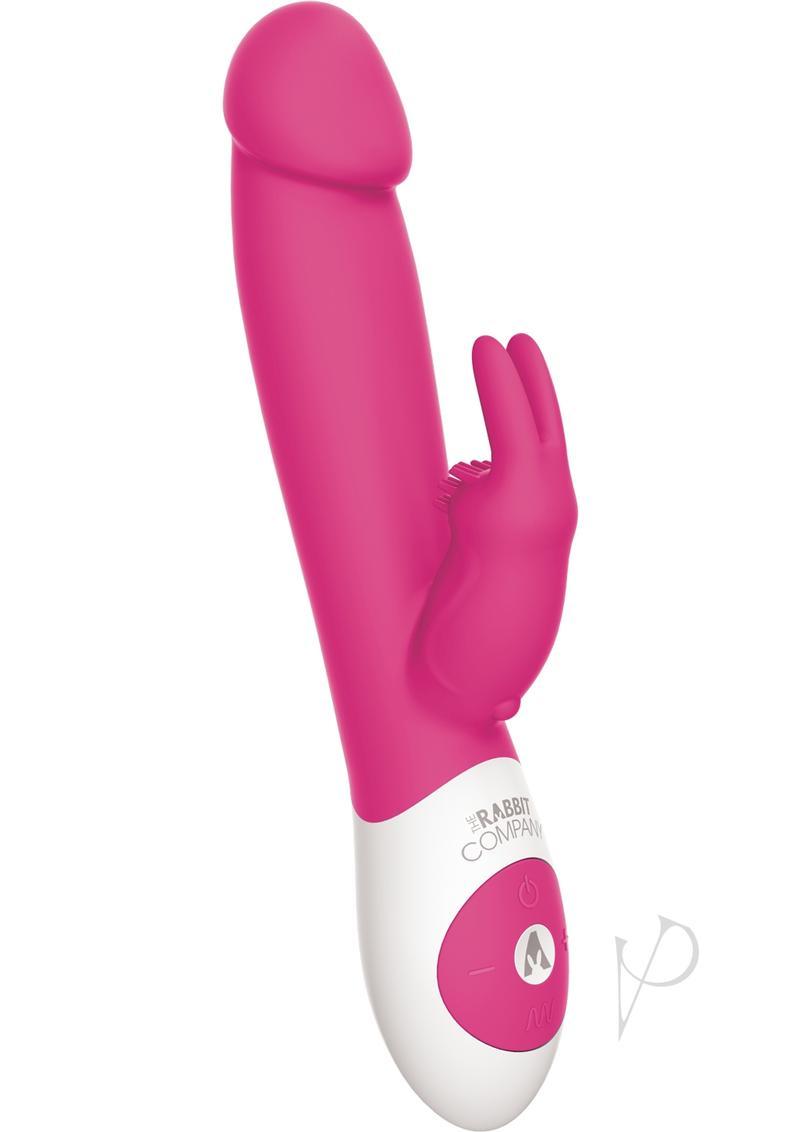 The Realistic Rabbit Rechargeable Silicone Triple Vibrator - Hot Pink