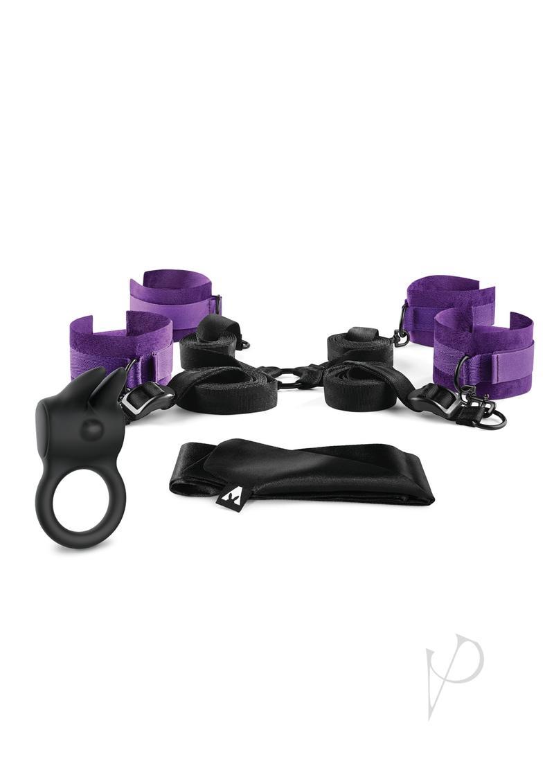 The Rabbit Love Ring Couples Bedspreader Kit - Black And Purple